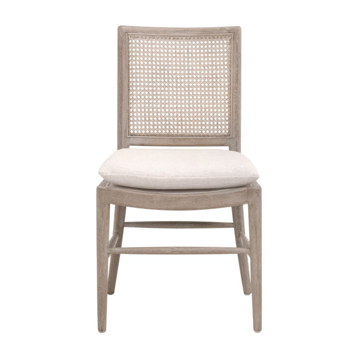 Essentials For Living Blume Dining Chair ~ Performance Textured Cream Linen With Natural Gray Oak & Cane Frame