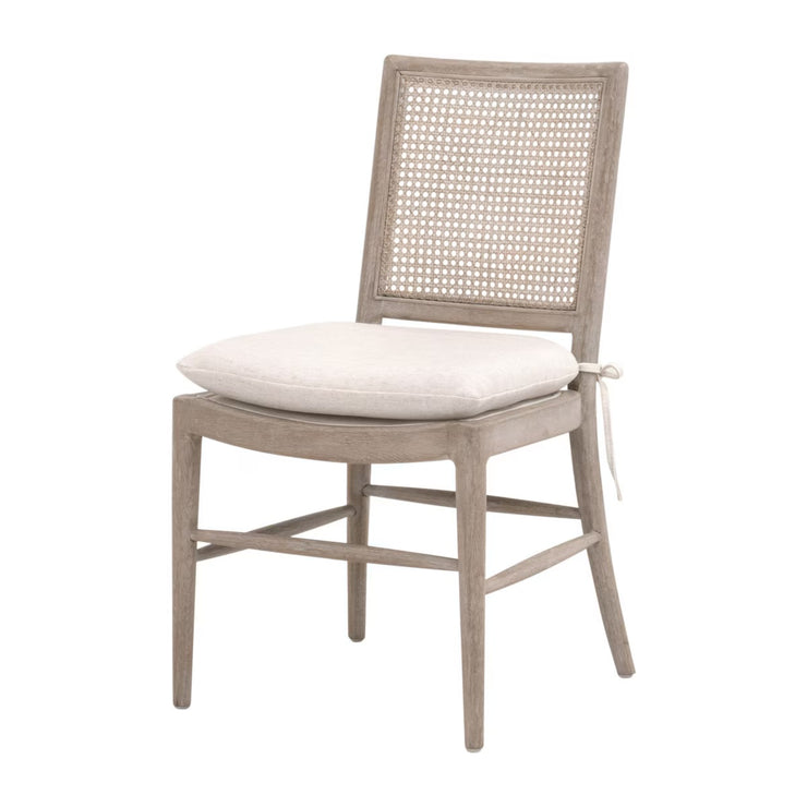 Essentials For Living Blume Dining Chair ~ Performance Textured Cream Linen With Natural Gray Oak & Cane Frame