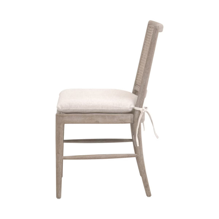 Essentials For Living Blume Dining Chair ~ Performance Textured Cream Linen With Natural Gray Oak & Cane Frame
