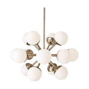 Uttermost Droplet Matte White Opal Globes With Antique Brass Finish 16 Light Chandelier
