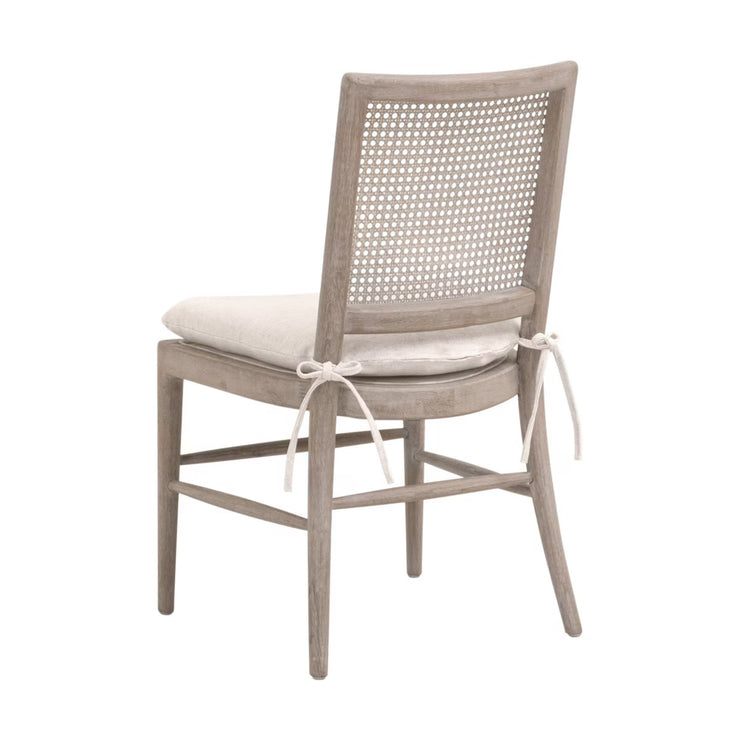 Essentials For Living Blume Dining Chair ~ Performance Textured Cream Linen With Natural Gray Oak & Cane Frame