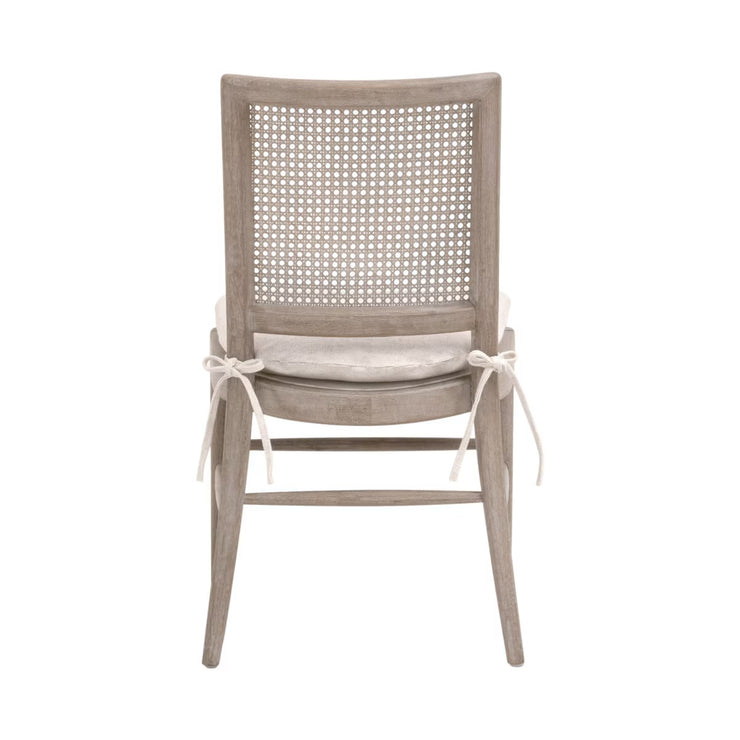 Essentials For Living Blume Dining Chair ~ Performance Textured Cream Linen With Natural Gray Oak & Cane Frame