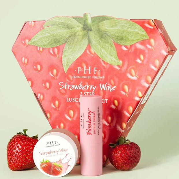 Farmhouse Fresh Strawberry Wine 2-Step Luscious Lip Kit