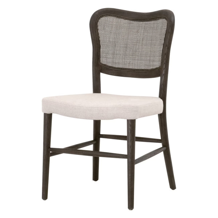 Essentials For Living Cela Dining Chair ~ Bisque With Matte Brown Oak & Matte Brown Cane Frame