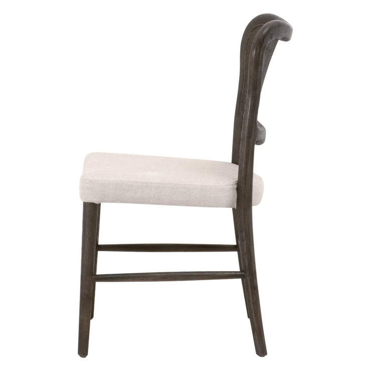 Essentials For Living Cela Dining Chair ~ Bisque With Matte Brown Oak & Matte Brown Cane Frame