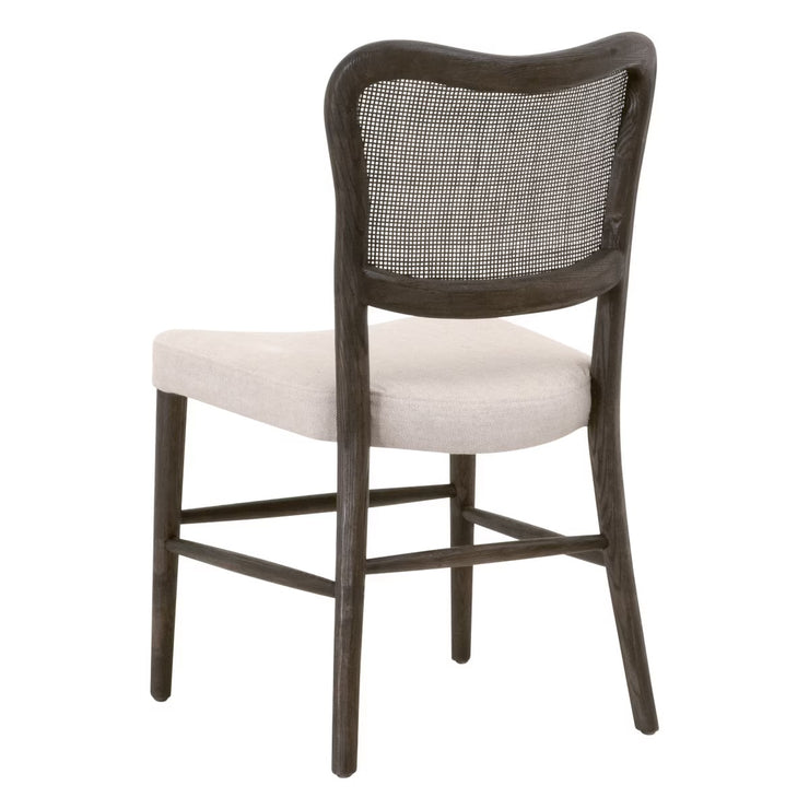Essentials For Living Cela Dining Chair ~ Bisque With Matte Brown Oak & Matte Brown Cane Frame