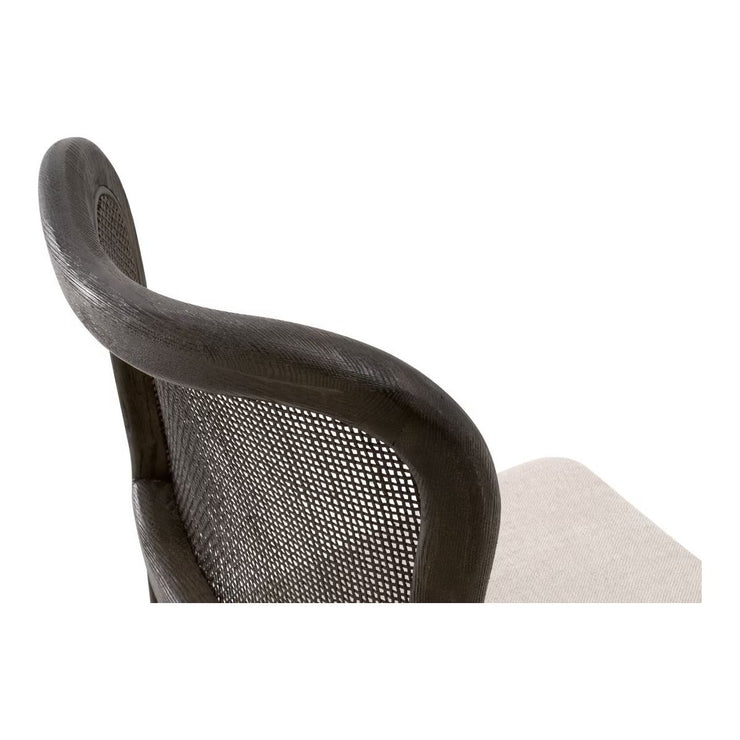 Essentials For Living Cela Dining Chair ~ Bisque With Matte Brown Oak & Matte Brown Cane Frame