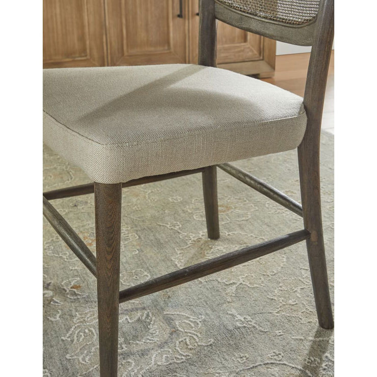 Essentials For Living Cela Dining Chair ~ Bisque With Matte Brown Oak & Matte Brown Cane Frame