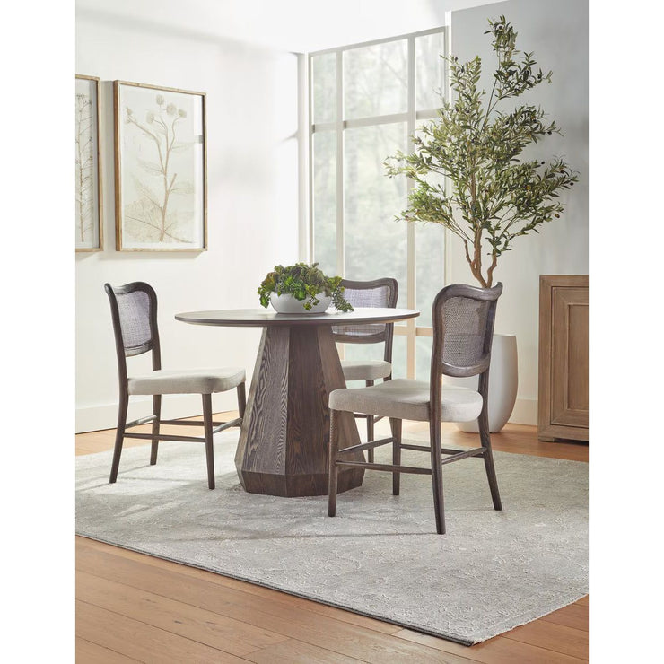 Essentials For Living Cela Dining Chair ~ Bisque With Matte Brown Oak & Matte Brown Cane Frame