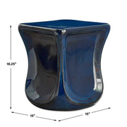 Uttermost Kaz Blue Glazed Garden Stool ~ Indoor And Outdoor Use