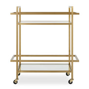 Uttermost Erena Brass Bar Cart With Glass Shelves
