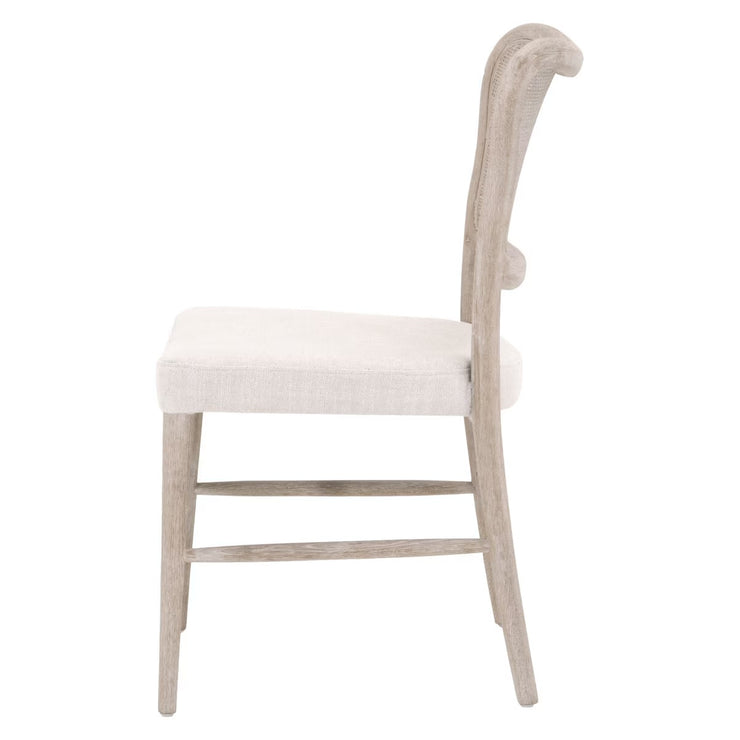 Essentials For Living Cela Dining Chair ~ Bisque With Natural Gray Oak & Natural Gray Cane Frame