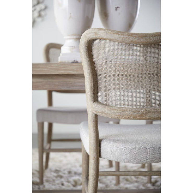 Essentials For Living Cela Dining Chair ~ Bisque With Natural Gray Oak & Natural Gray Cane Frame
