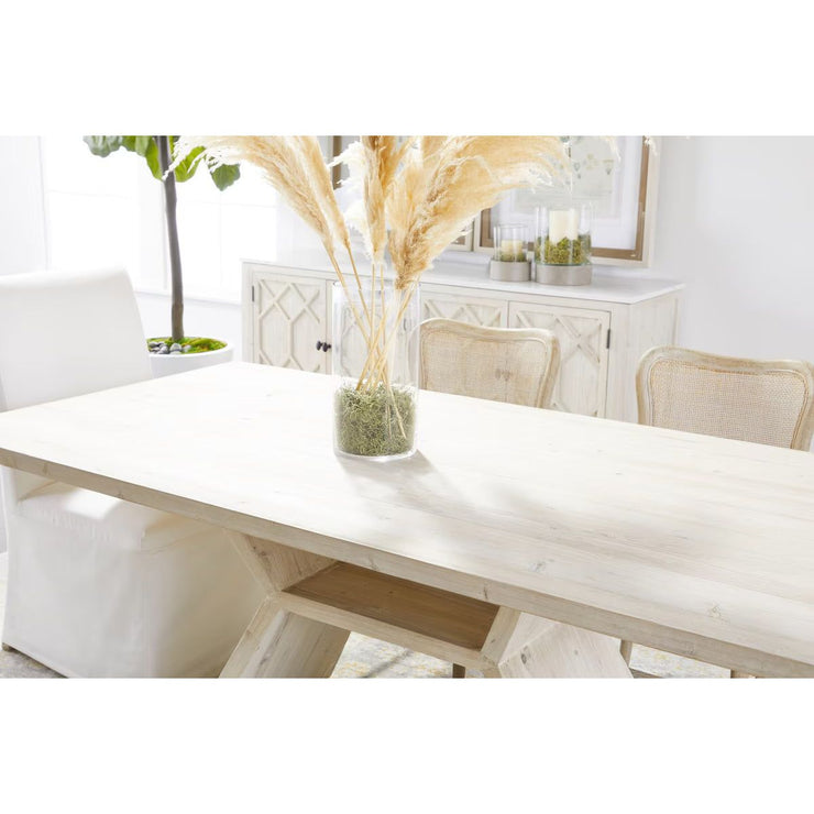 Essentials For Living Cela Dining Chair ~ Bisque With Natural Gray Oak & Natural Gray Cane Frame