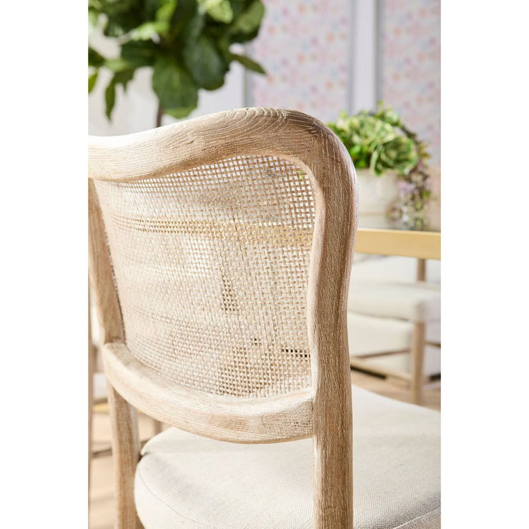 Essentials For Living Cela Dining Chair ~ Bisque With Natural Gray Oak & Natural Gray Cane Frame