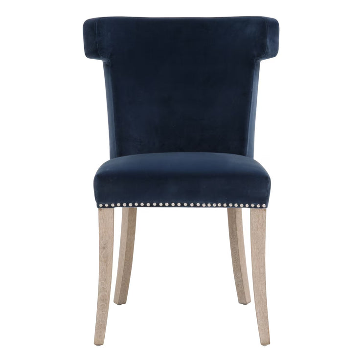 Essentials For Living Celina Dining Chair ~ Denim Velvet With Natural Gray Oak Frame