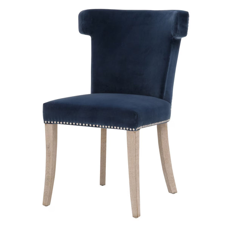Essentials For Living Celina Dining Chair ~ Denim Velvet With Natural Gray Oak Frame