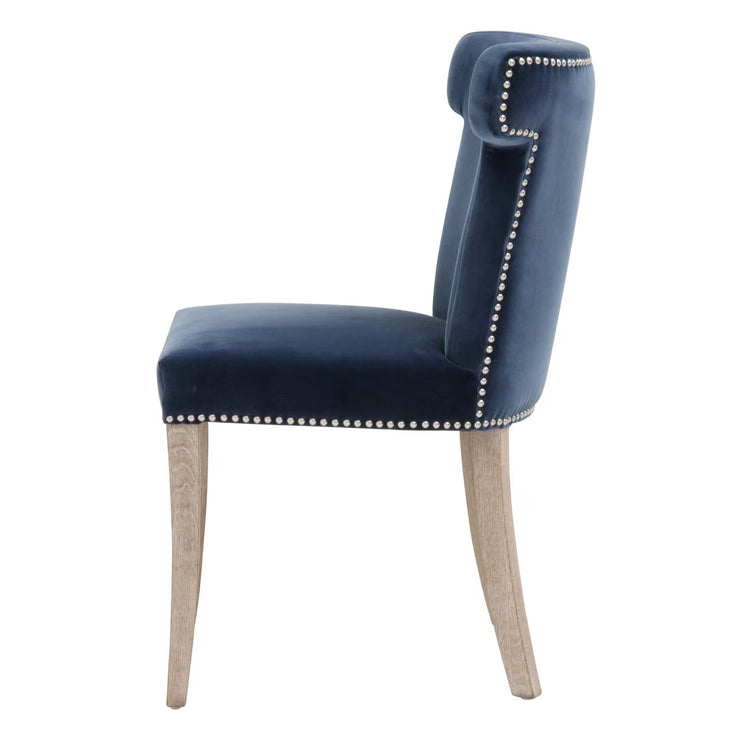 Essentials For Living Celina Dining Chair ~ Denim Velvet With Natural Gray Oak Frame
