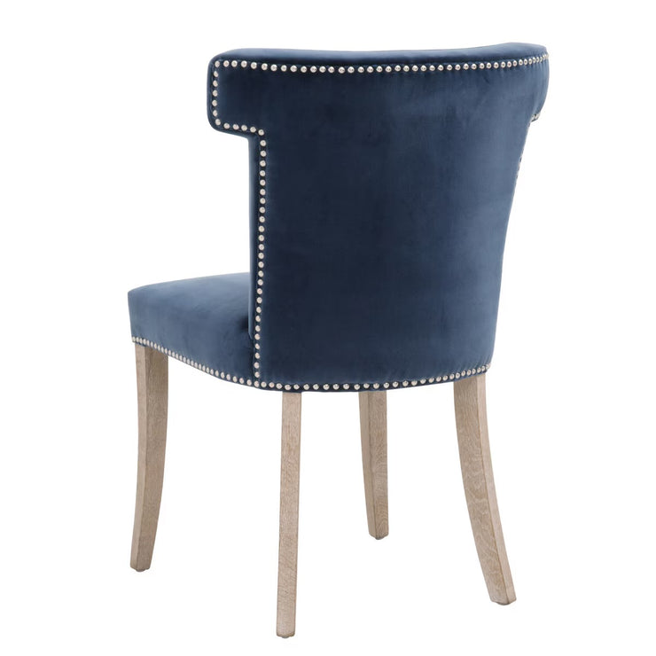 Essentials For Living Celina Dining Chair ~ Denim Velvet With Natural Gray Oak Frame
