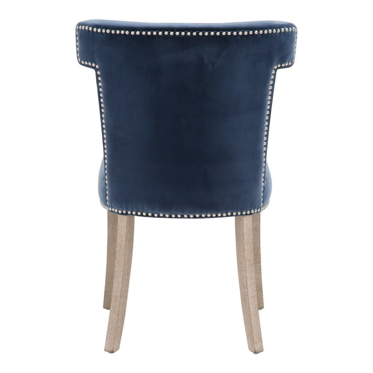 Essentials For Living Celina Dining Chair ~ Denim Velvet With Natural Gray Oak Frame