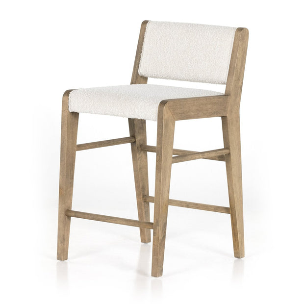 Four Hands Charon Counter Stool ~ Knoll Natural Upholstered Performance Boucle Fabric