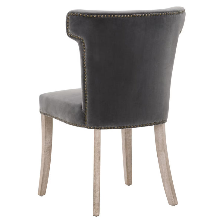 Essentials For Living Celina Dining Chair~ Dark Dove Velvet With Natural Gray Oak Frame