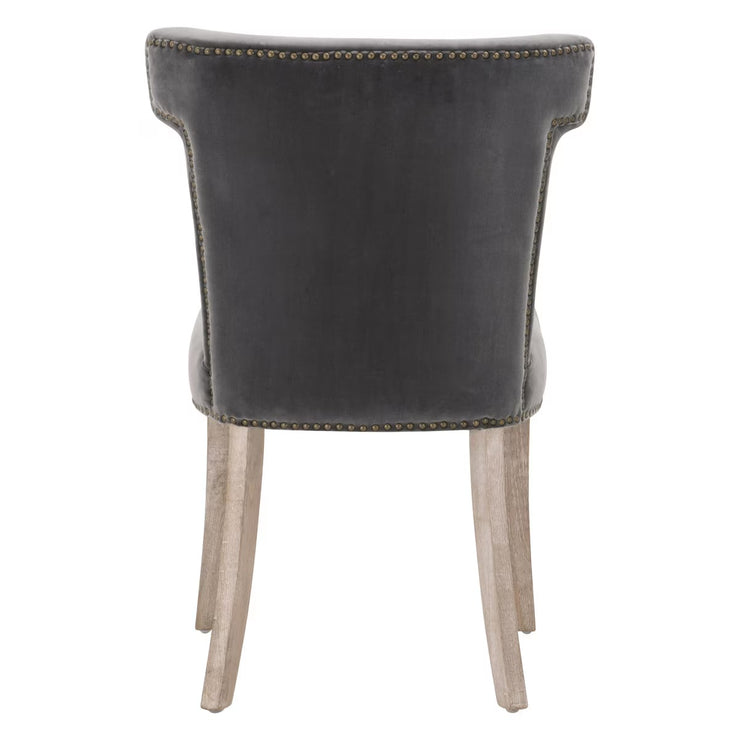 Essentials For Living Celina Dining Chair~ Dark Dove Velvet With Natural Gray Oak Frame