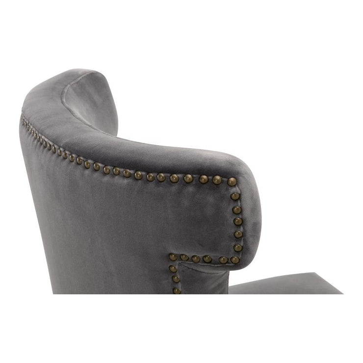 Essentials For Living Celina Dining Chair~ Dark Dove Velvet With Natural Gray Oak Frame