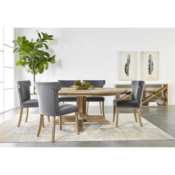 Essentials For Living Celina Dining Chair~ Dark Dove Velvet With Natural Gray Oak Frame