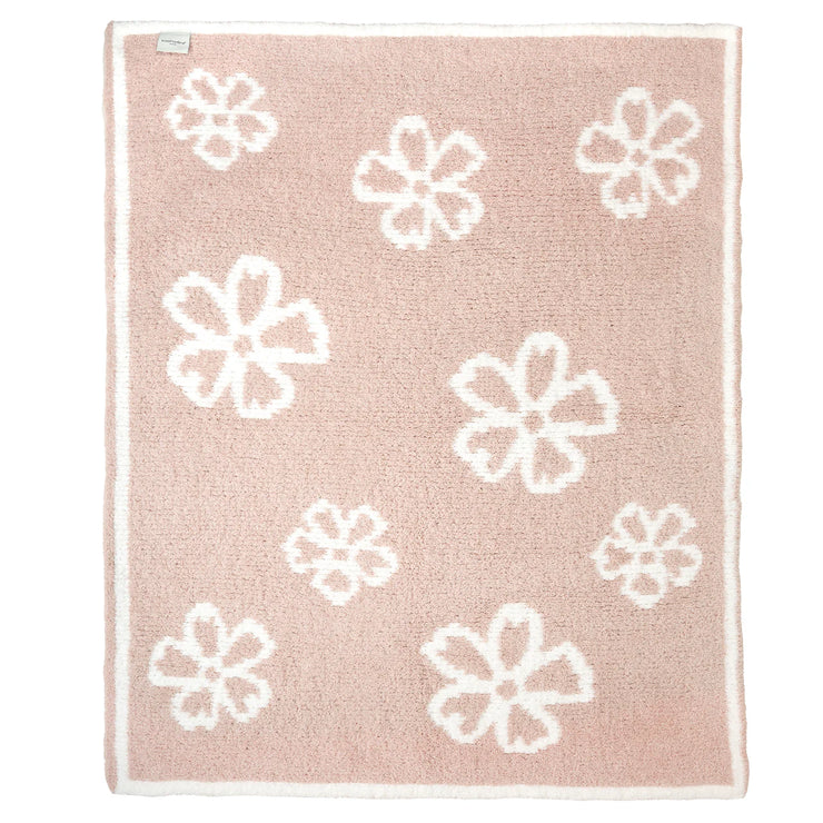 Kashwere Baby Ultra Soft Ballet Pink and Creme Petals Crib Blanket