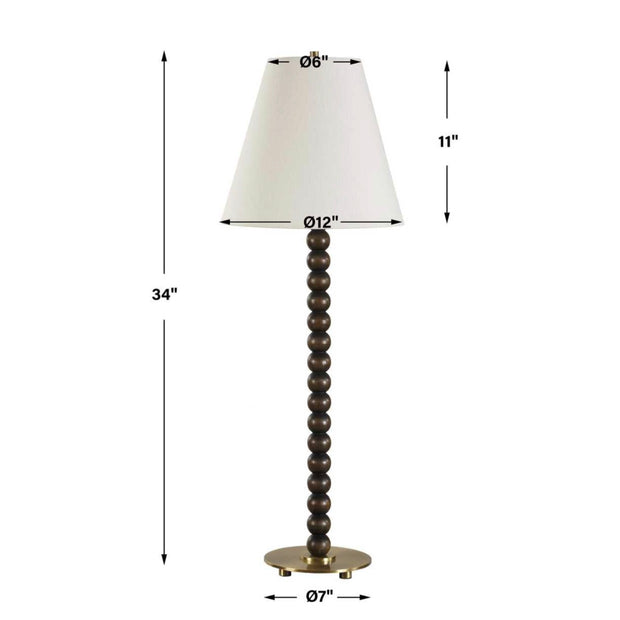 Uttermost Gallus Dark Walnut Finished Table Lamp