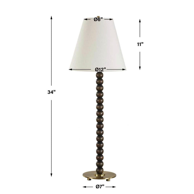 Uttermost Gallus Dark Walnut Finished Table Lamp