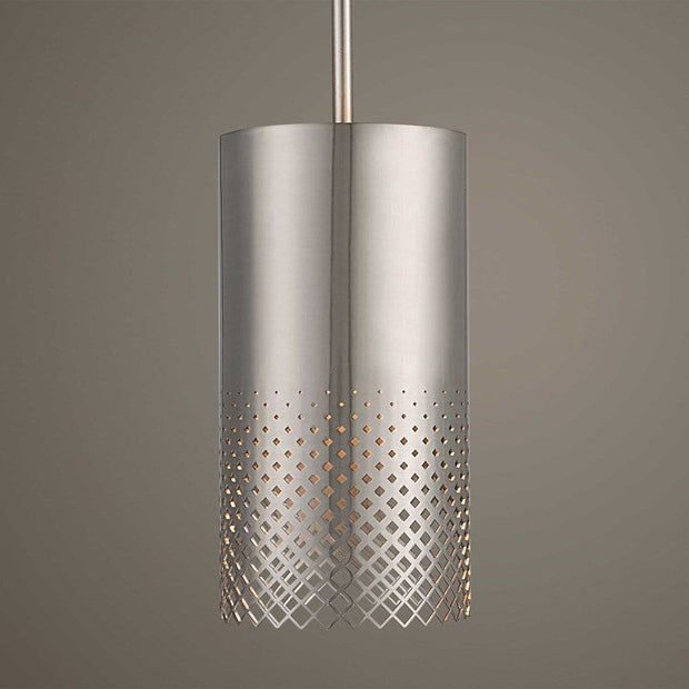 Uttermost Manheim Cylinder Shape Satin Nickel Finish Pendant Light