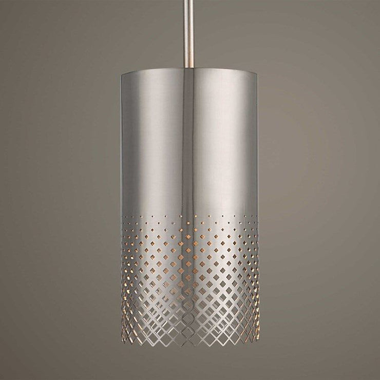 Uttermost Manheim Cylinder Shape Satin Nickel Finish Pendant Light