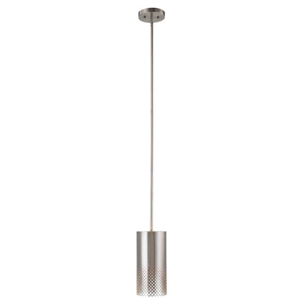 Uttermost Manheim Cylinder Shape Satin Nickel Finish Pendant Light
