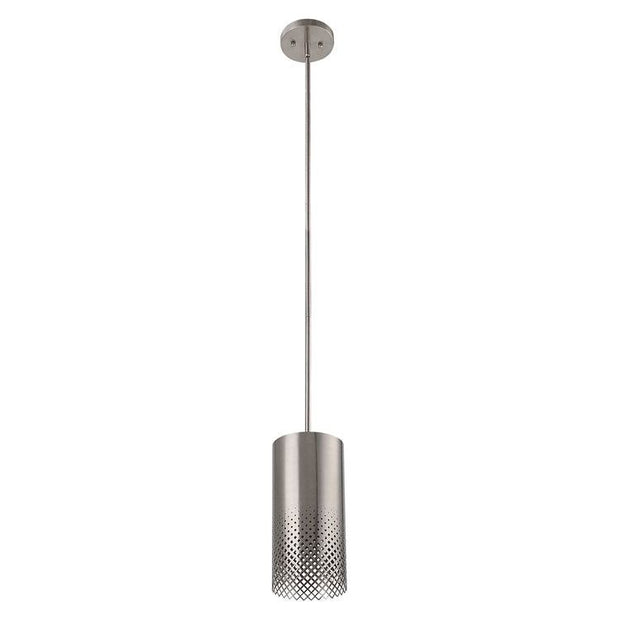 Uttermost Manheim Cylinder Shape Satin Nickel Finish Pendant Light