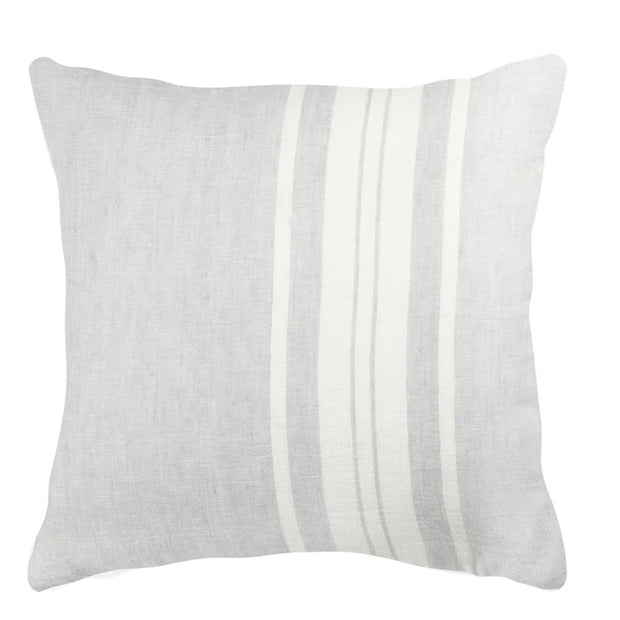 Anaya Home So Soft Linen Light Grey Bold Stripe Pillow 20x20 With Down Insert