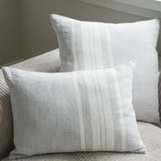 Anaya Home So Soft Linen Light Grey Bold Stripe Pillow 20x20 With Down Insert
