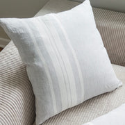 Anaya Home So Soft Linen Light Grey Bold Stripe Pillow 20x20 With Down Insert