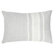 Anaya Home So Soft Linen Light Grey Bold Stripe Pillow 14x20 With Down Insert