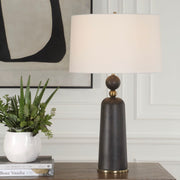 Uttermost McQuinn Dark Walnut With Antique Brass Table Lamp
