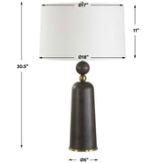 Uttermost McQuinn Dark Walnut With Antique Brass Table Lamp
