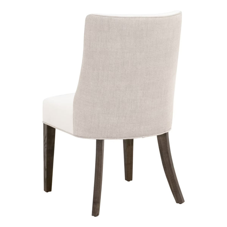 Essentials For Living Duet Dining Chair~ LiveSmart Peyton-Pearl, Performance Bisque French Linen With Burnt Brown Ash Frame