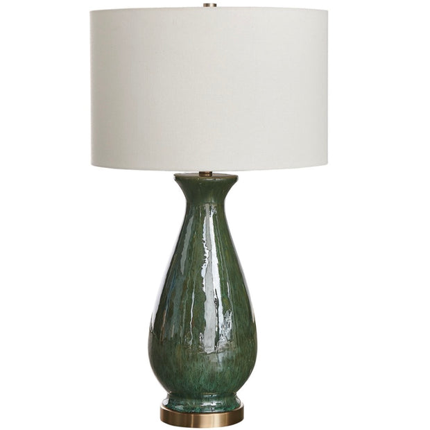 Uttermost Colestin Deep Green Gloss Table Lamp