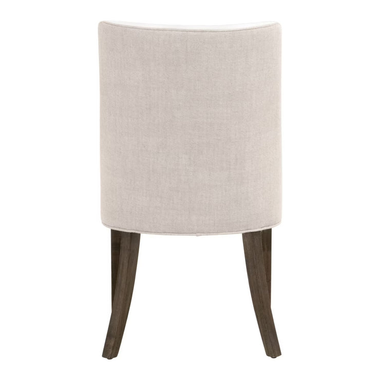 Essentials For Living Duet Dining Chair~ LiveSmart Peyton-Pearl, Performance Bisque French Linen With Burnt Brown Ash Frame