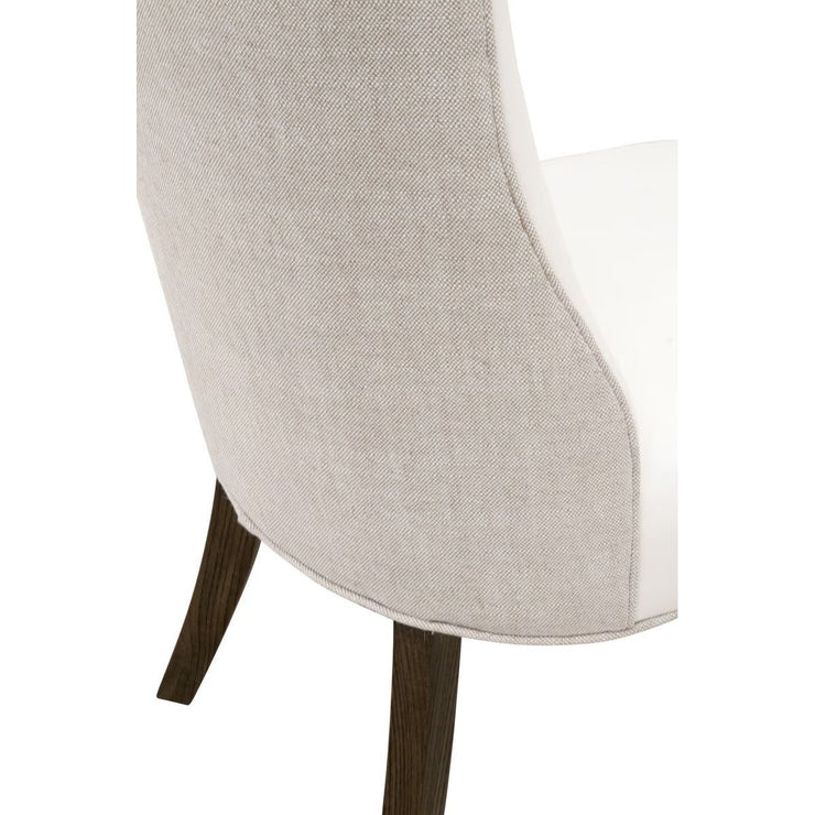 Essentials For Living Duet Dining Chair~ LiveSmart Peyton-Pearl, Performance Bisque French Linen With Burnt Brown Ash Frame