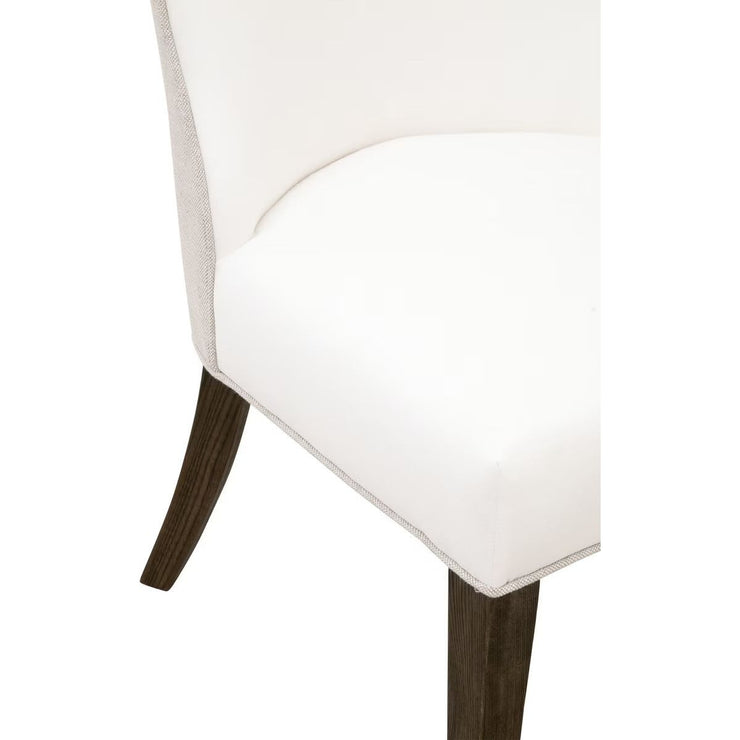 Essentials For Living Duet Dining Chair~ LiveSmart Peyton-Pearl, Performance Bisque French Linen With Burnt Brown Ash Frame