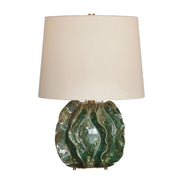 Uttermost Guinevere Ruffled Deep Green Glaze Table Lamp