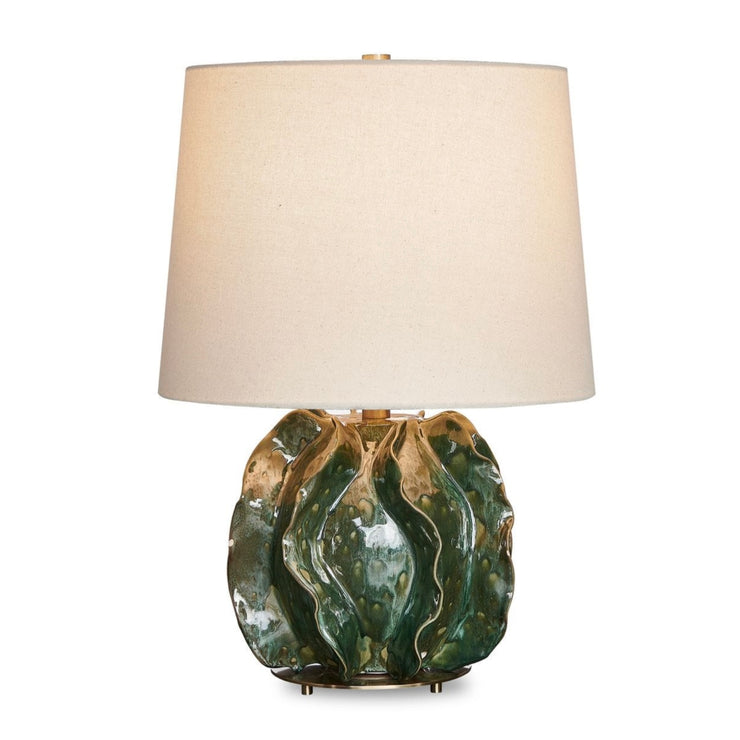 Uttermost Guinevere Ruffled Deep Green Glaze Table Lamp