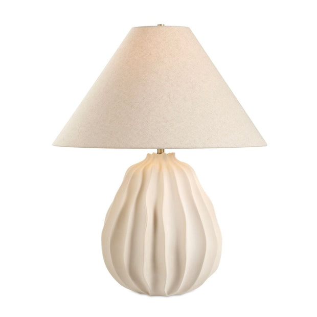 Uttermost Javary Matte Beige Ridged Table Lamp